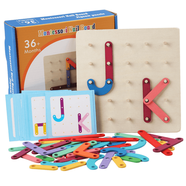 Graphics Geometric Pegboard Puzzle Toy with Cards