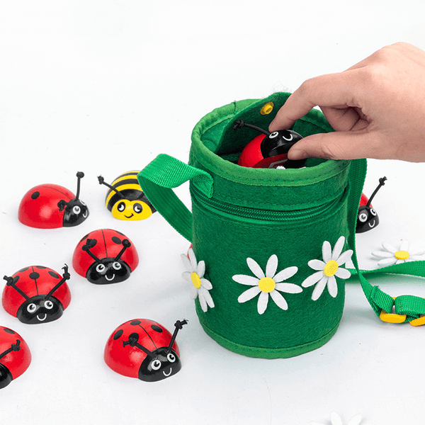 Wooden  Beetle  Counting Game with Bag