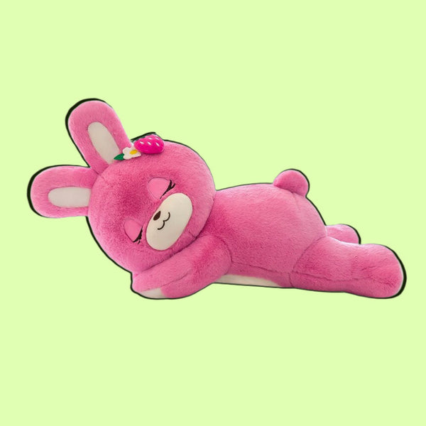 Strawberry Snooze Bunny: The Sleepy Plush Pal