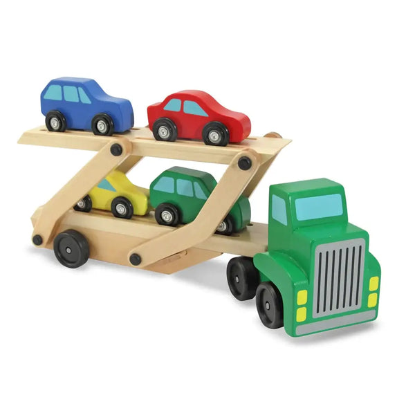 Montessori Car Carrier Truck & Cars Wooden Toy Set